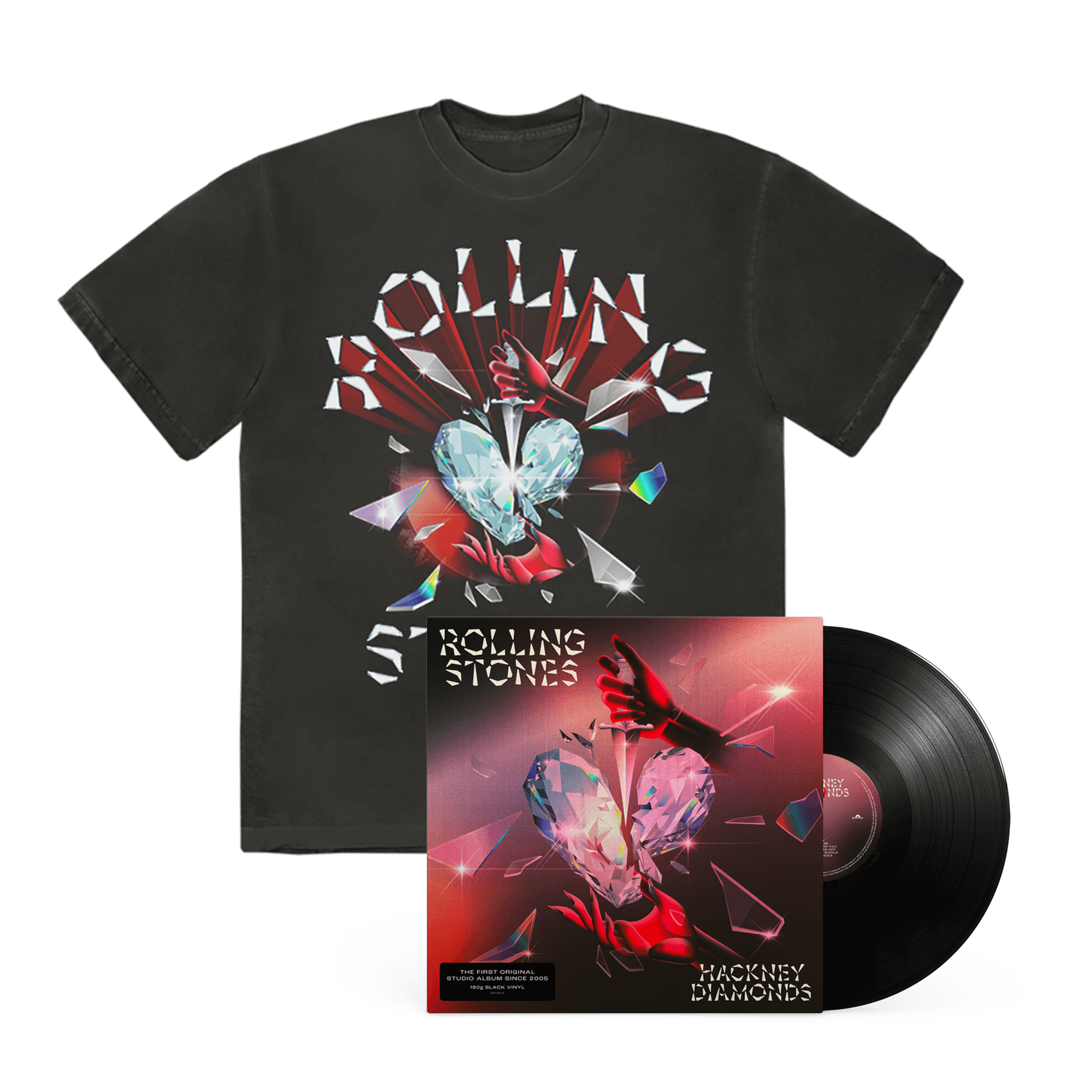 The Rolling Stones Hackney Diamonds Black Vinyl + T-Shirt 324326