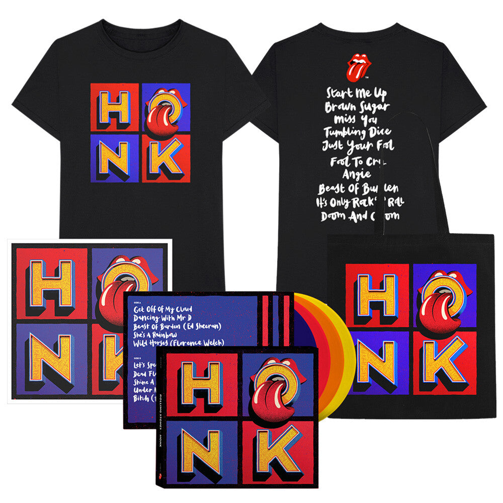 The Rolling Stones Honk 4LP, T-Shirt, Beutel, Kunstdruck LP 187042