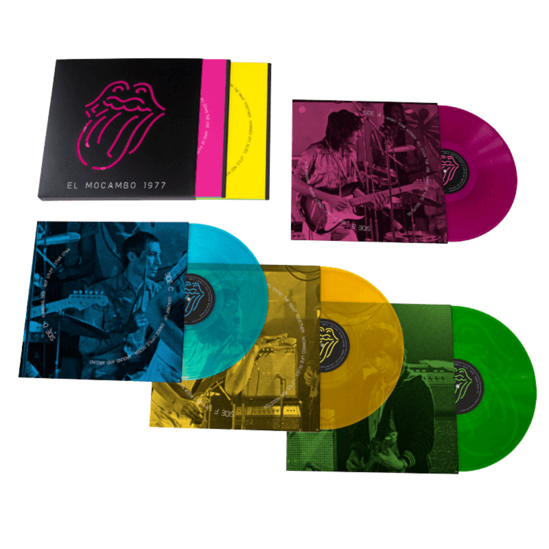 The Rolling Stones Live At The El Mocambo Exclusive 4LP Neon Vinyl + T-Shirt 187364