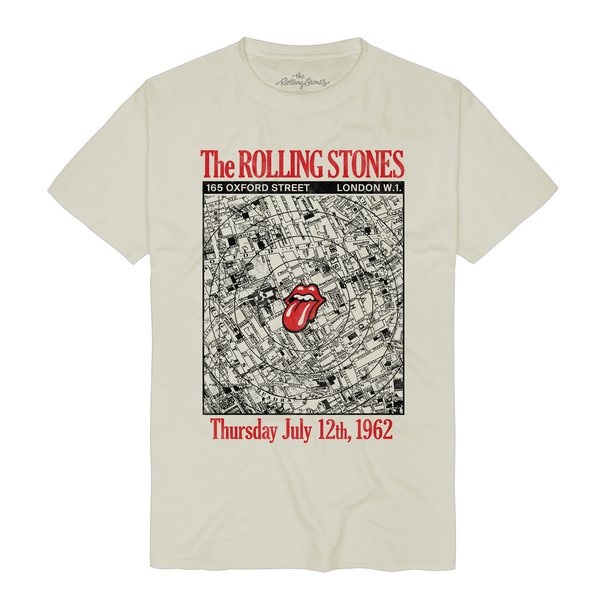 The Rolling Stones Marquee Club Anniversary Map T-Shirt 316556