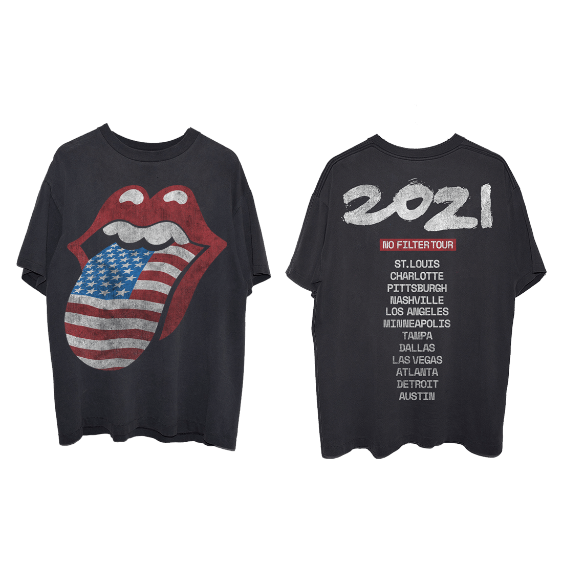 The Rolling Stones No Filter 2021 USA Flag Tongue T-Shirt 187658